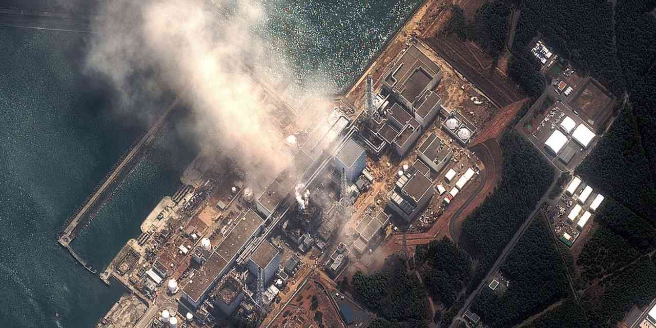 Fukušima zo satelitu 14. marca 2011, tri dni po nehode. DigitalGlobe/Getty Images