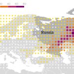 Medzinárodná komisia hľadá zdroj úniku Ru-106 Namerané ruténium na jeseň 2017. Grafika: Guardian | Zdroj: IRSN